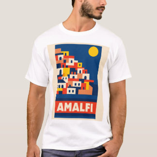 Camisa de viagem vintage Amalfi Itália Retrô Coste