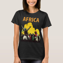 Camisa de Viagem Vívida Pôr do Sol Safari África