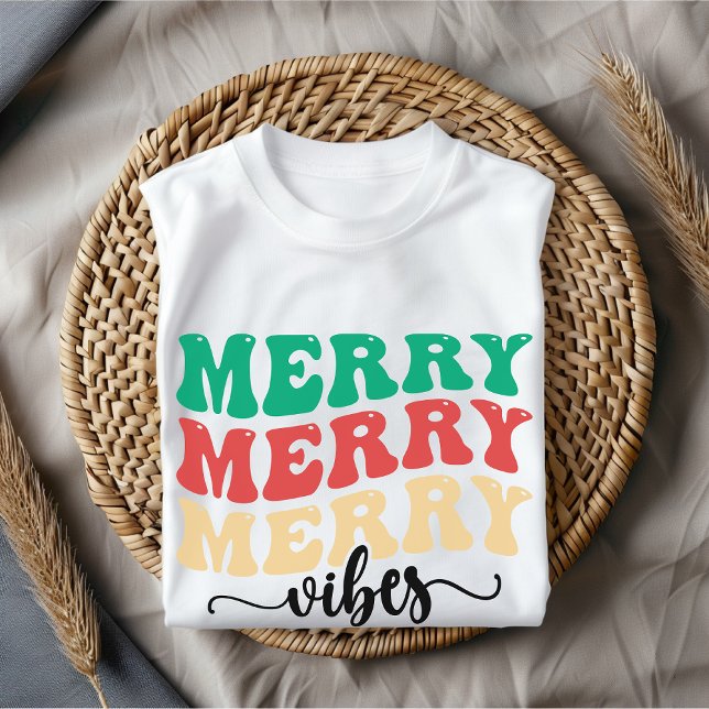 Camisa de vibração da feliz, Camisa de natal alegr (merry vibes shirt, merry christmas shirt, christmas vibes shirt, festive shirt, holiday shirt)