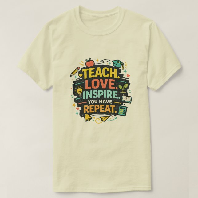 Camisa de Vida de Professor Amor de Professor Insp (Frente do Design)