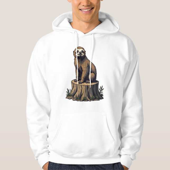 Camisa de vida selvagem com gravação de preguiça r (Frente)