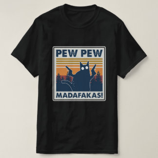 CAMISA DE VINTAGEM DE MADAFAKAS DE GATO PEW