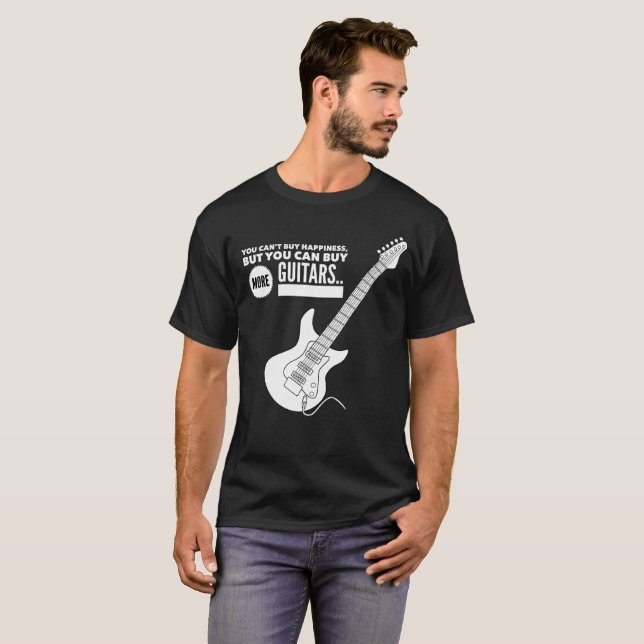 Camisa De Violão Engraçada - Comprar Mais Guitarra (Frente Completa)