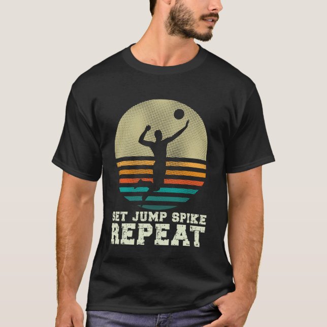 Camisa de Volei Set Jump Spike Repeat para Meninos (Frente)