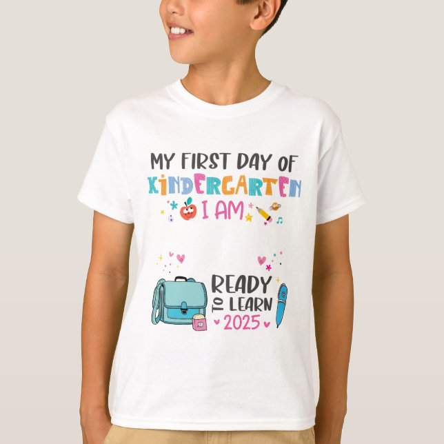 Camisa de Volta às Aulas para Crianças - Jardim de (Frente)