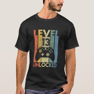 Camisa desbloqueada do nível 13, jogador de vídeo