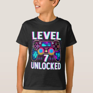 Camisa Desbloqueado Nível 7 Gamer de Vídeo Engraça