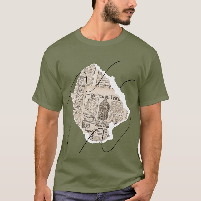 Camisa Desenho Estético de Mapa e Paisagem do Dese (Frente)