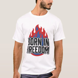 Camisa Desi de Gravura Vintage Chama da Liberdade