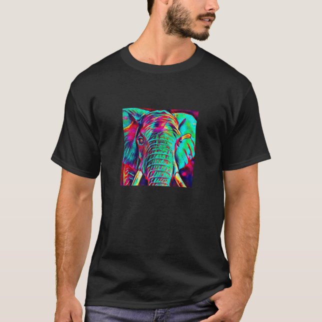 Camisa Design de Arte Eletrônica de Elefante Vibra (Frente)