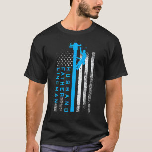 Camisa Dia de os pais Lineman Tshirt Elétrica