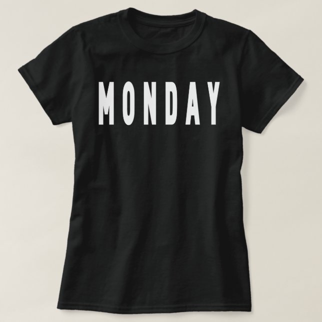 Camisa Diária, Dia da Semana, Camisa de Segunda-fe (Frente do Design)