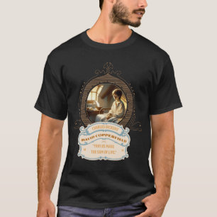 Camisa Dickens' Copperfield Citação Dourado Azul