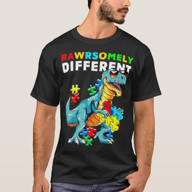 Camisa Diferente Dinossaur Dino Autism Aw (Frente)