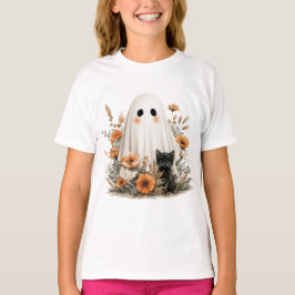 Camisa Diversão do Halloween - Fantasma e Kittie B