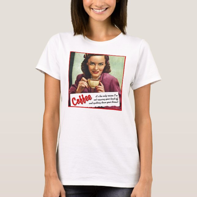 Camisa Divertida Café Arranca a Cabeça Humor (Frente)