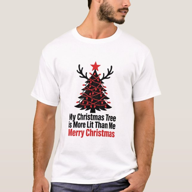 Camisa Divertida de Árvore de Natal - Presente Ilu (Frente)