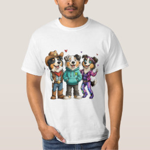 Camisa Divertida de Cachorro Australiano Trio Tee 