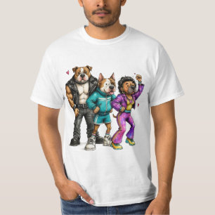 Camisa Divertida de Cachorro Staffy Trio Fofo