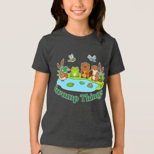 Camisa Divertida de Coisas do Pântano para Criança
