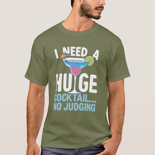Camisa Divertida de Coquetel – Preciso de um Coque (Frente)