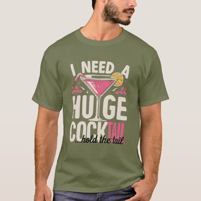 Camisa Divertida de Coquetel – Preciso de um Coque (Frente)