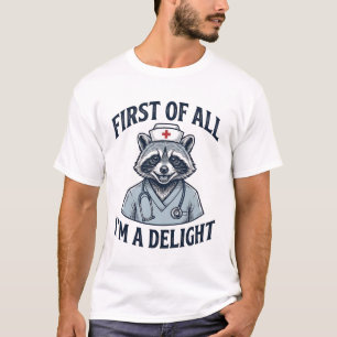 Camisa Divertida de Enfermeira Guaxinim Antes de M