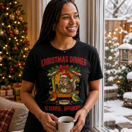 Camisa Divertida de Esquilo no Jantar de Natal
