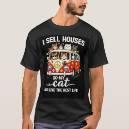 Camisa Divertida de Gato Corretor de Imóveis – Eu