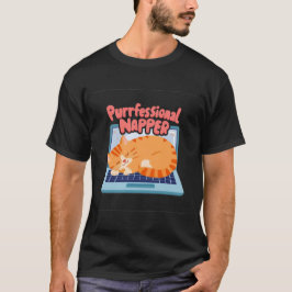 Camisa Divertida de Gato – Dorminhoco Profissional