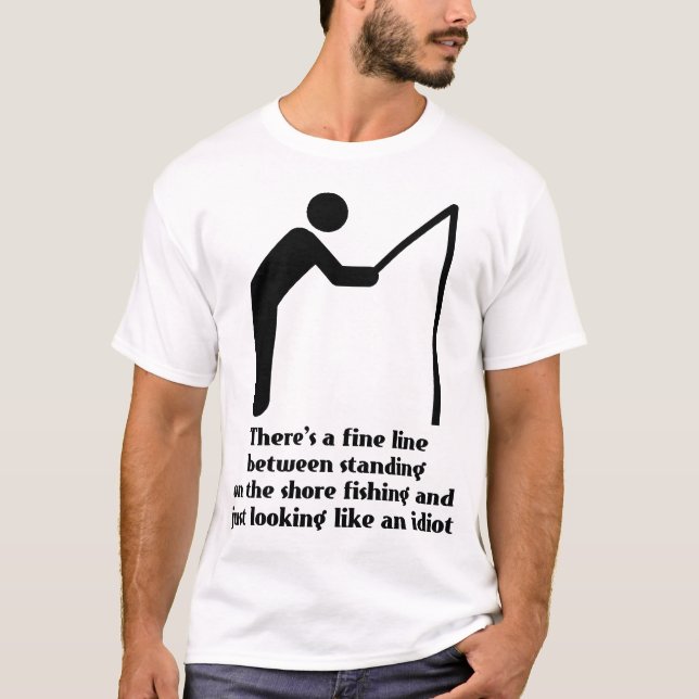 Camisa Divertida de Idiota da Pesca Humor (Frente)