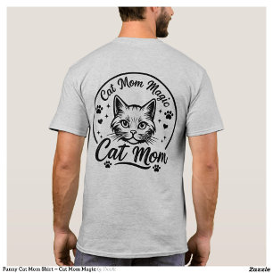 Camisa Divertida de Mãe de Gato – Magia da Mãe de