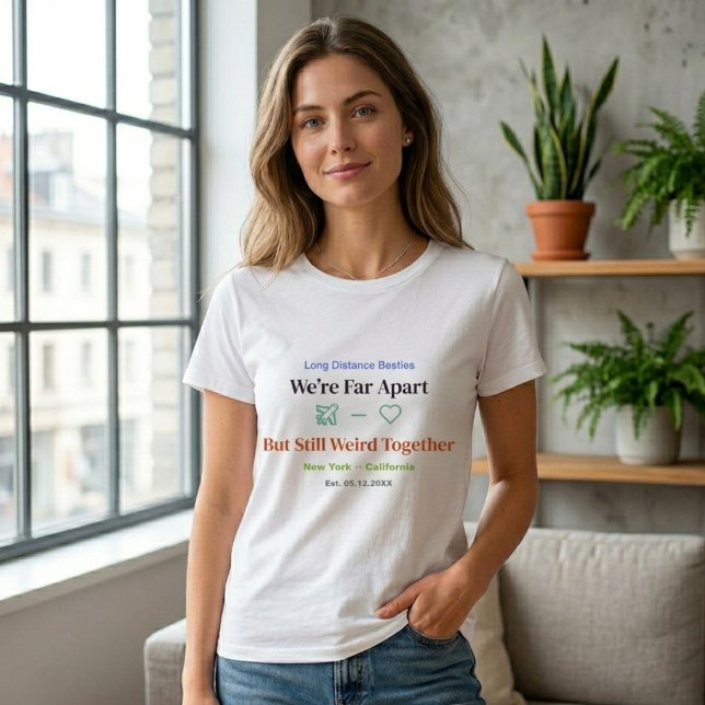 Camisa Divertida de Melhor Amigo à Distância Corre (Criador carregado)