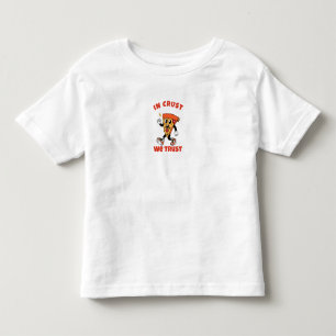 Camisa Divertida de Pizza – Em Crusta Nós Confiamo