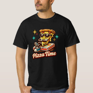 Camisa Divertida de Pizza Retro – Pizza de Desenho