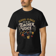 Camisa Divertida de Professor A Escola Voltou Voz