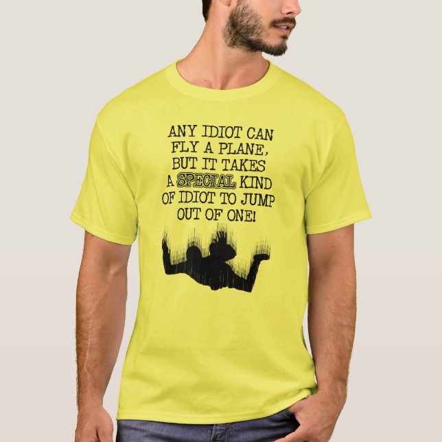 Camisa Divertida de Pular de Paraquedas Idiota Esp (Frente)