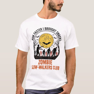 Camisa Divertida de Zumbi com Lua Gravada e Humor