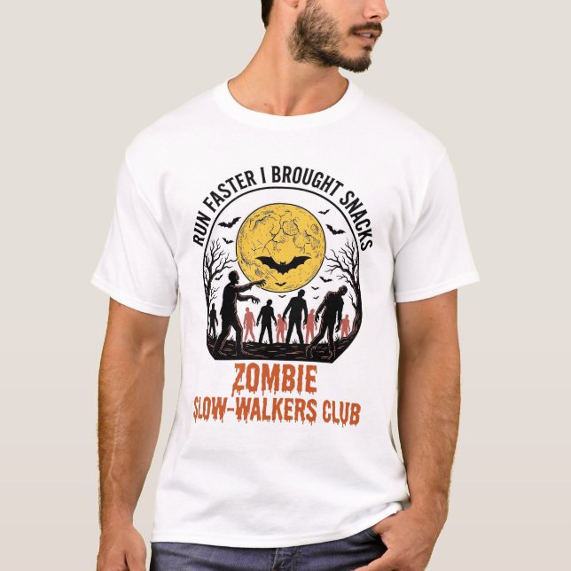 Camisa Divertida de Zumbi com Lua Gravada e Humor  (Frente)