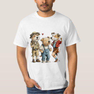 Camisa Divertida do Terrier Australiano Trio Fofo 