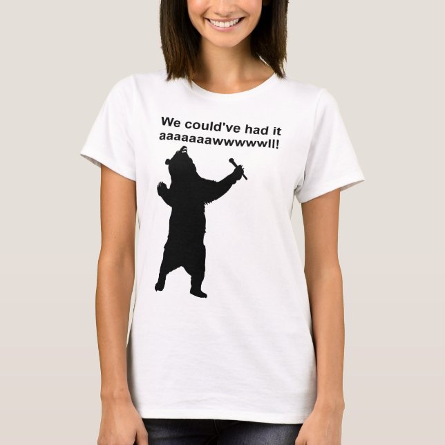 Camisa Divertida do Urso Cantante (Frente)