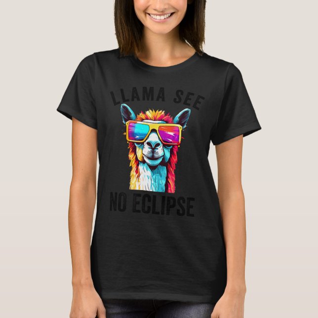 Camisa Divertida Eclipse Solar Llama 8 de Abril (Frente)
