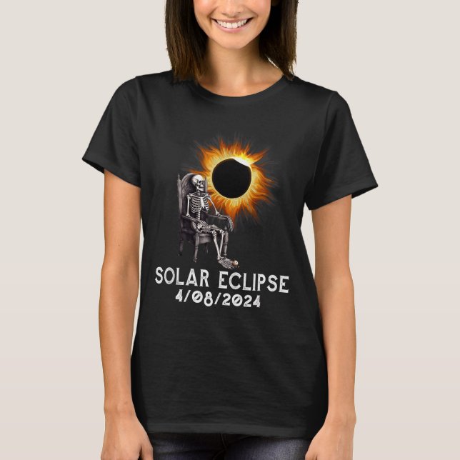 Camisa Divertida Eclipse Total Solar Abril Esquele (Frente)