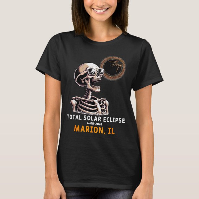 Camisa Divertida Esqueleto Eclipse Solar Marion Il (Frente)