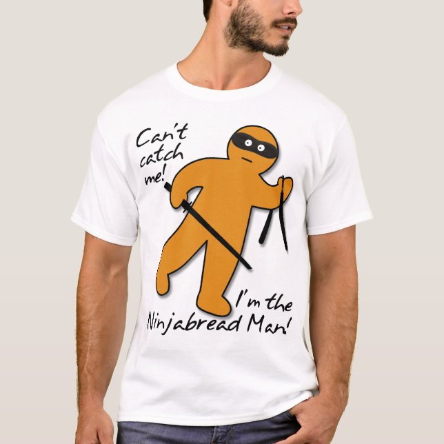 Camisa Divertida Homem de Biscoito de Gengibre Nin (Frente)