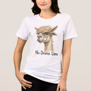 Camisa Divertida Sem Drama Lhama para Amantes de A