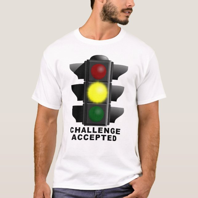 Camisa Divertida Sinal de Trânsito Desafio Aceito (Frente)