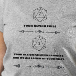 Camisa DnD - Nat 1 Você Sai Hilariantemente
