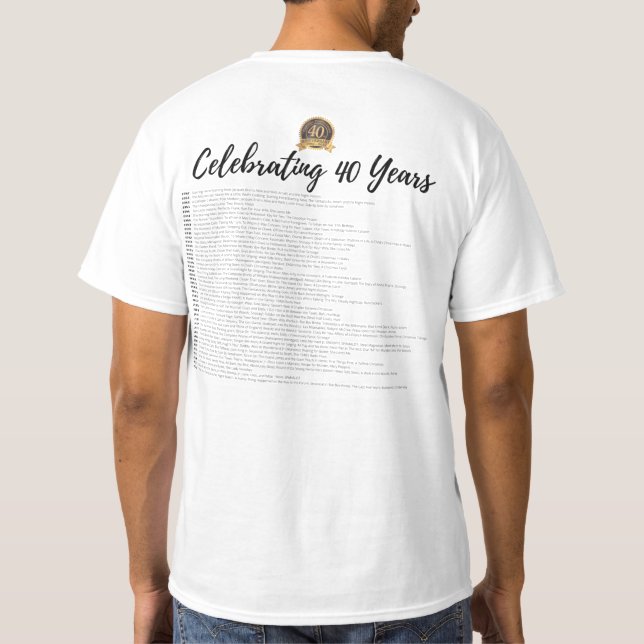 Camisa do 40º aniversário do título T-Shirt (Verso)