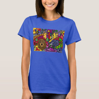 Camisa do abstrato do impressão da selva